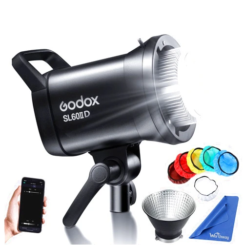 Godox SL-60W Upgraded Version SL60IID 70W LED Video Light,8 FX Effects,APP Control,Bowens Mount,Easy to Carry,Continuous Video Light for Video Recording,Photography
