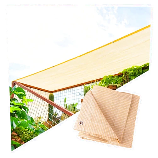 XFLOFE Shade Netting, Sunblock Mesh Sun Net Shade Panel, 90% Shade Cloth UV Sunblock with Grommets for Patio Pergola Gazebo (Color : Beige, Size : 0.9x1.5m/2.95x4.9ft)