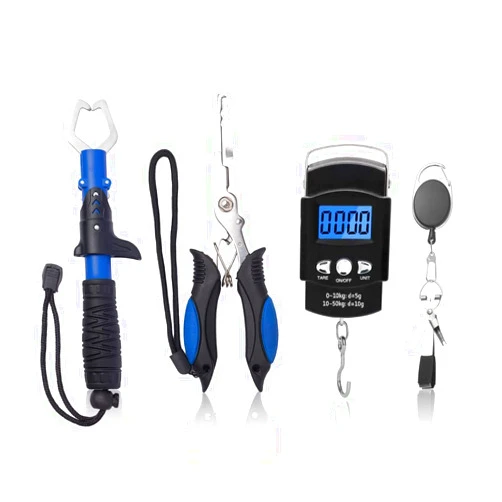 YAMLGHT Fishing Tools Set Fishing Pliers Fish Lip Gripper Handheld Digital Fish Scale Fishing Knot Tying Tool with Retractors Fishing