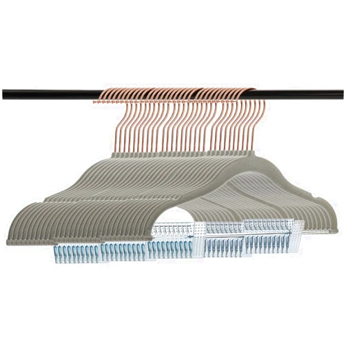 Tosnail 30 Pack Kids Velvet Hangers Children's Clothes Hangers Baby Hangers with Clips - Grey