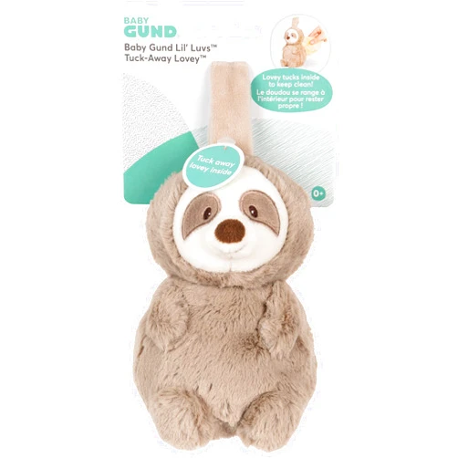 GUND Baby Lil’ Luvs Tuck-Away Lovey, Reese Sloth, Ultra Soft Animal Plush Toy with Built-in Baby Blanket for Babies and Newborns