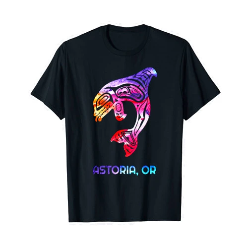 Astoria Oregon PNW Native American Orca Whale Astoria Oregon PNW Native American Indian Orca Killer Whale T-Shirt
