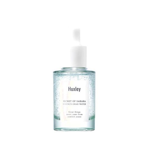 Huxley Secret of Sahara Essence Grab Water 1.01 fl. oz. | Korean Water Essence Facial Hydration | With Hyaluronic Acid, Ceramide, Peppermint, and Antioxidant Berry Complex to Hydrate and Soothe Skin