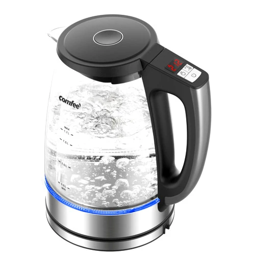 COMFEE' 1.7L Glass Tea Kettle and Kettle Water Boiler - Electric Kettle Temperature Control with 6 Presets, 2-Hr Keep Warm, Fast Heating, 304 Stainless Steel, Auto-Off and Boil-Dry Protection