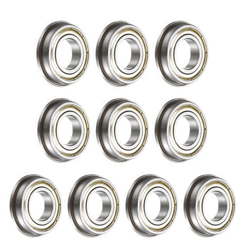 uxcell F6901ZZ Flanged Ball Bearing, 10pcs 12x24x6mm Chrome Steel Double Shielded ABEC1 Flange Bearings