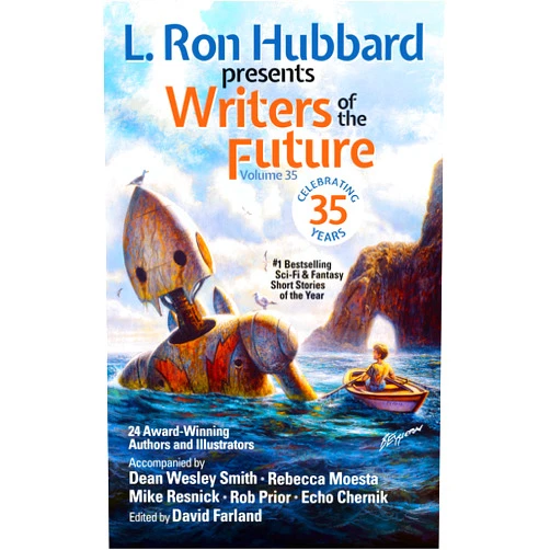 L. Ron Hubbard,Rebecca Moesta,Mike Resnick,Dean Wesley Smith,Rob Prior,Christopher Baker,Carrie Callahan,David Cleden,Preston Dennett,Andrew Dykstal,John Haas,Kyle Kirrin,Mica Scotti Kole,Rustin Lovewell,Wulf Moon,Elise Stephens,Kai Wolden,David Farland,Aliya Chen,Alexander Gustafson,Yingying Jiang,Sam Kemp,Qianjiao Ma,Allen Morris,Jennifer Ober,Josh Pemberton,Emerson Rabbit,Christine Rhee,Vytas Vasiliauskas,Alice Wang,David Furnal,Brian C. Hailes L. Ron Hubbard Presents Writers of the Future Volume 35