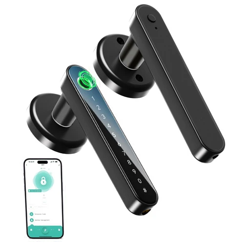 IRONZON Fingerprint Door Lock Smart Door Lock with Keypad Keyless Entry Door Lock with Handle for Home Hotel Office Apartment Bedroom