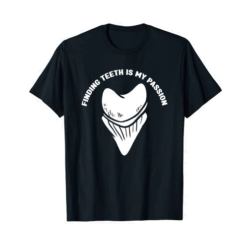 Megalodon Hunting Fossil Tooth Paleontology Lovers Shark Tooth Hunter Design for Fossil Collector T-Shirt