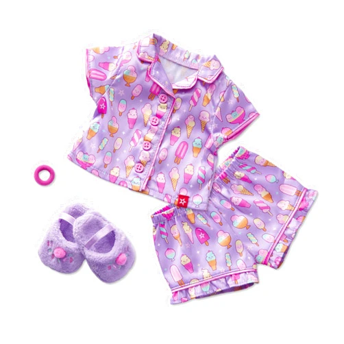 American Girl Truly Me, 18-inch Doll Clothes, Sweet Dreams PJs Outfit, with Satin PJ Top and Shorts, Ages 6+ (Dolls Sold Separately)