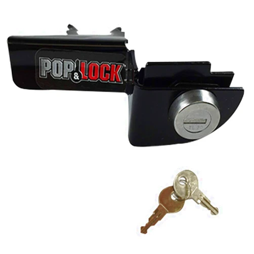 Pop & Lock – Manual Tailgate Lock for Dodge Ram 1500, 2500, and 3500, Fits 1994 to 2001 (Black, PL3300, Works with No Factory Lock)