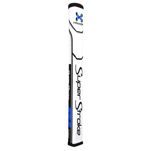 Super Stroke SuperStroke Traxion Flatso 1.0 Golf Putter Grip Featuring Our Distinct Pentagonal Wide, Flat Shape with Five Pronounced Edges, Gray/White