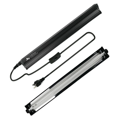 MCLANZOO T5 UVB Lighting Combo Kit for Reptiles,24W Light Fixture with Desert 5.0 T5 UVB Light Bulbs Terrarium Hood Heat Lamp for Breaded Dragon,Turtle,Frog,Lizard,Tortoise,Gecko,Snake