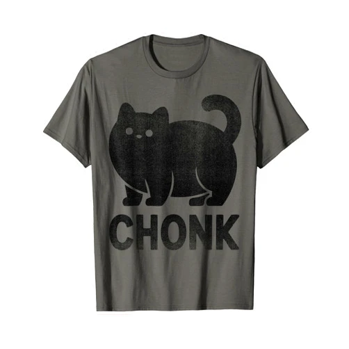 Oh Lawd He Comin Chonky Apparel Co. Chonk Cat Funny Meme Design for Fat Cat Lovers Black Print T-Shirt