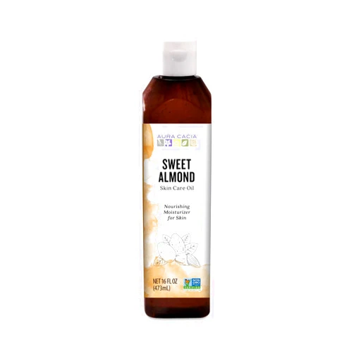 Aura Cacia Sweet Almond Skin Care Oil, 16-Ounce, Natural Source of Skin-Nourishing Fatty Acids & Lipids, No Paraben