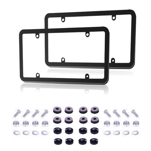Keyiduid Clear License Plate Covers, Unbreakable License Plate Covers Frame Shield Combo Flat License Plate Protector, Novelty Bubble Design Covers fits Any Standard US Plates, Screws Included,2 Sets