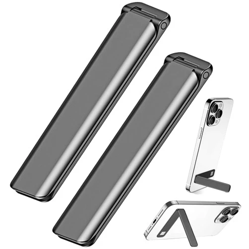 Kinizuxi Cell Phone Kickstand 2Packs, Vertical and Horizontal Aluminum Phone Stand for Desk,Adjustable Phone Holder Stand for Desk Compatible with iPhone,Samsung, iPad, Tablets and More-Black