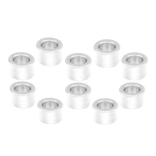 Qimoo 10 Pcs Round Aluminum Spacers, Round Metal Spacer 6.2mm ID * 10mm OD * 6mm L Thickness Aluminum Spacer 1/4
