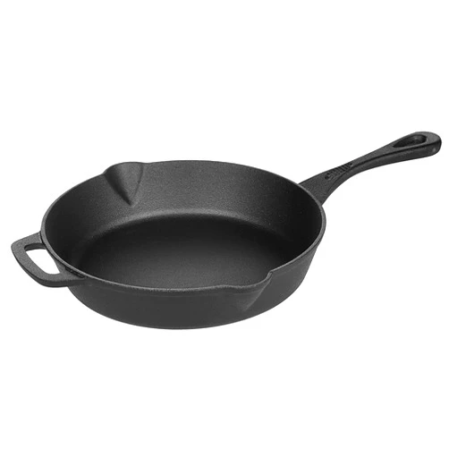Highkind Pre-Seasoned Cast Iron Skillet Frying pan 10.25 inch Perfect for Cooking on Gas and Induction - Black