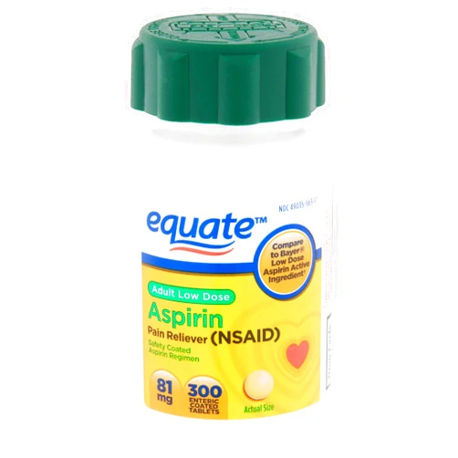 Equate - Aspirin 81 Mg, Adult Low Strength Aspirin Regimen Low Dose 300ct by Equate