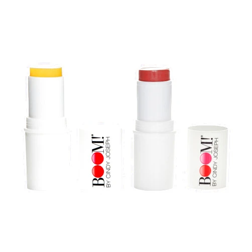 BOOM! by Cindy Joseph Cosmetics Boomstick Glo & Rose Nude - Buildable Lip & Cheek Tint Makeup Sticks - Moisturizer Stick & Soft Rosy Blush