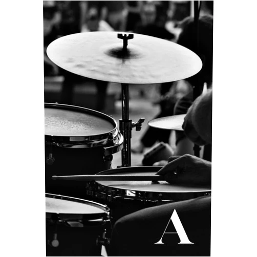 The Wright Agency A: Drums Percussion Themed Monogram Letter 