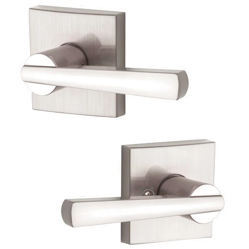 Baldwin Spyglass , Interior Passage Door Reversible Lever for Hallway/Closet/Rooms, Non-Locking Door Handle With Microban Protection, in Satin Nickel