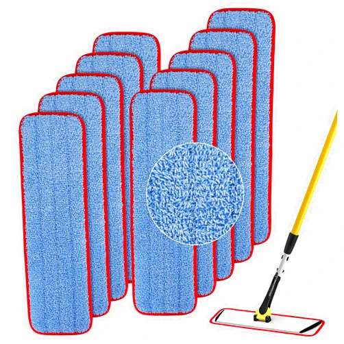 BeiLan Replacement Microfiber Pad for Rubbermaid Commercial 18.5 Inch Mop Head - 10 Pack Wet & Dry Commercial Cleaning Refills Reusable Mop Refills Fit for Any Microfiber Flat Mop System 18.5