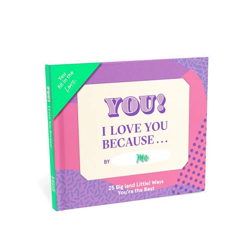 Knock Knock I Love You Because Book Fill in the Love Fill-in-the-Blank Book & Gift Journal (25 Prompts), 5 x 5.75-Inches