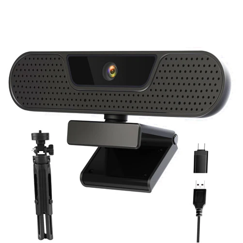 VIZOLINK 1080P 60FPS Webcam, VIZOLINK FHD computer video camera with 4 Noise-canceling Microphone, Privacy Cover and Tripod for PC/Mac, Work with Live Streaming, Gaming, Video Calls, ZOOM, Skype, OBS, Facetime