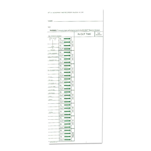 Acroprint Time Recorder Co. Time Cards and Time Clock Accessories (ACP096103080)