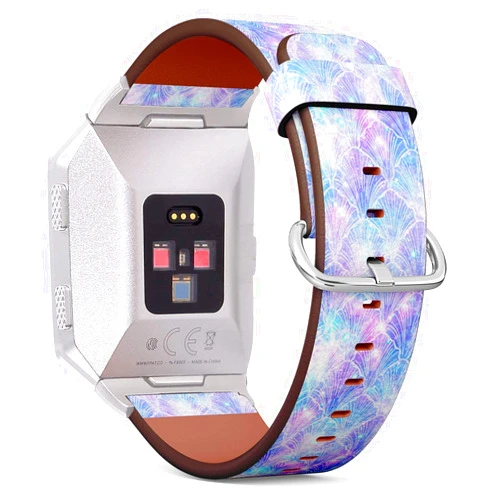 Art-Strap Compatible with Fitbit Ionic Leather Watch Wrist Band Strap Bracelet with Stainless Steel Clasp and Adapters (Mermaid Galaxy)
