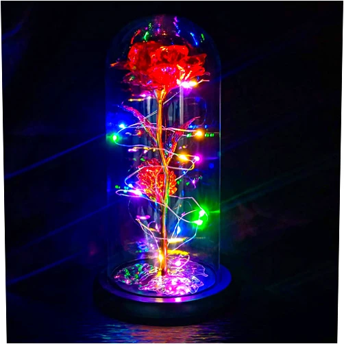 QUELIEN Valentines Day Rose Flower Gifts for her,Artificial Flower Lasts in A Glass Dome, Unique Gifts is for Mothers Day,Christmas,Anniversary,Valentine's Day(red)