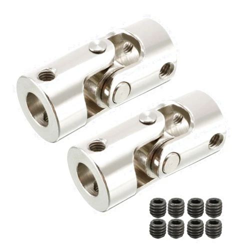 XYNLHZQ Universal Joints 2pcs Rotatable Universal Joint 6mm to 8mm 4mm to 10mm Bore Dia Steering Gear U Joint Coupler Shaft Coupling M3 M4 Thread for connecting model cars, model ships, robots, et(6mm to 8mm)