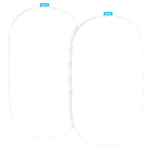 Biloban Waterproof Bassinet Mattress Pad Cover Compatible with SNOO Smart Sleeper Bassinet, 2 Pack, Ultra Soft Surface, Breathable and Easy Care