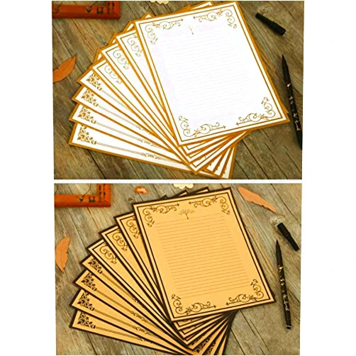 IMagicoo 64 Vintage Retro Cute Design Writing Stationery Paper Letter Set (White+khaki)