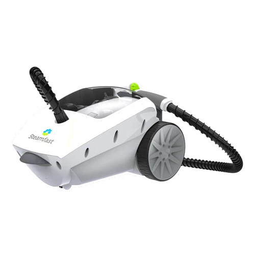 Steamfast SF-375 Deluxe Canister Steam Cleaner with 18 Accessories, Continuous Trigger, and Onboard Storage, White