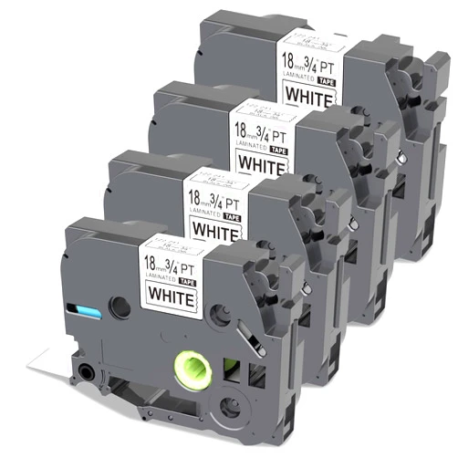 PROFICETIK Compatible Label Maker Tape Replacement for Brother P Touch Label Tape TZe Tape TZ Tape Laminated White 18mm 0.7inch TZe-241 P-Touch Label Tape Work for PTD400 PTD600 Label Maker,4-Pack