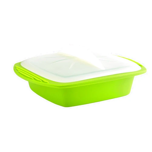 Mastrad Silicone Minute Cooker - Use in Both Microwave and Oven - Heat Resistant Up to 430 Degrees F, 27oz Rapid Cook Container, Green - By Mastrad