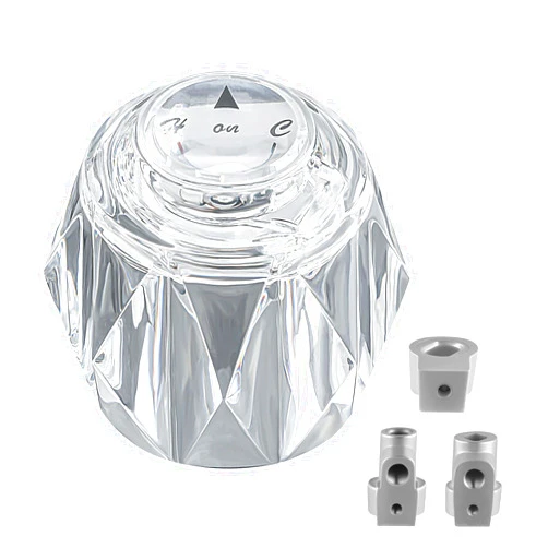 Coolfell Shower Faucet Handle and 3 Adapter, Compatible with Delta Faucet RP41661, RP2391, RP17451, H71, RP2389 Handle, Offset Hole Shower Knob for Shower/Tub Faucet, 2-1/2