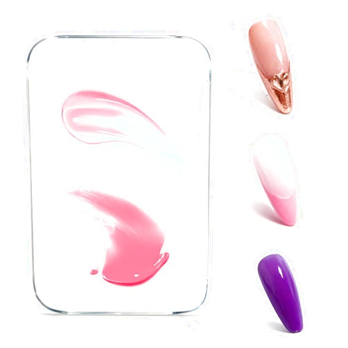 RAQEHO Acrylic Nail Art Palette - Transparent Nail Gel Polish Paint Mixing Pallet Design Plate For Nail Art Foundation Makeup Mixing Tray Display Stand Manicure Tools Supplies Accessories(3.15