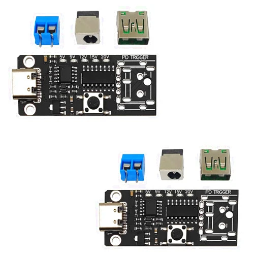 HUNSOOL 2PCS Type-C PD3.0 5V 9V 12V 15V 20V 5A PD Trigger Board Adjustable Voltage Trigger Module USB-C Female Input Power Supply Change Module