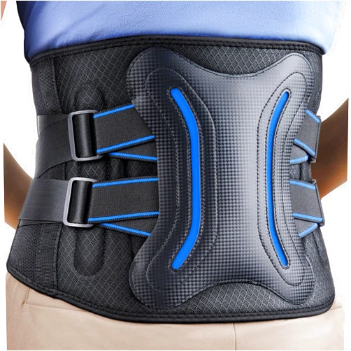 FEATOL Lower Back Brace with 5 Reinforced Stays for Women and Men, Adjustable Snug-Fit Lumbar Support Belt for Work, Size L, Waist 34.3-38inches