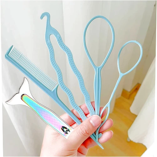 ZZZRCGS braiding tool french braid tool for hair hair braid braids accessories updo hair accessories 2 strand twist machine braiders rack hair twister machine 7Pcs (Blue)