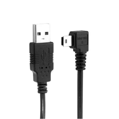 chenyang Mini USB Cable USB 2.0 Male to Mini USB 5 Pin Male 90 Degree Left Angled Charging Data Transfer Extension Cable 0.5M
