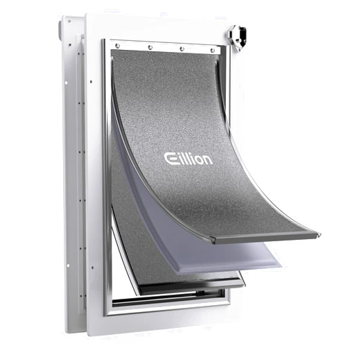 Eillion Large Dog Door for Exterior Door Dog Door for Door, Doggie Door with Aluminum Frame, 3 Magnetic Flaps, Metal Closing Panel and Lock