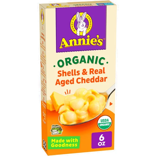 Annie’s Shells Real Aged Cheddar Organic Mac and Cheese Dinner with Organic Pasta, 6 OZ