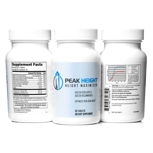 Peak Height 1 Grow Taller Height Pill Supplement-Peak Height 6 Month Supply-Height Supplement-Doctor Recommended, 90 tablets( pack of 6)