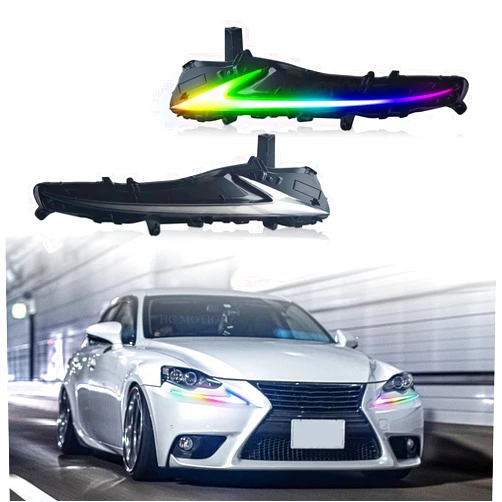 HCMOTIONZ 2013-2016 Day Running Light sequential DRL Compatible with Lexus IS200t IS300 IS350 F-sport 2013-2016 RGB DRL App control/Color change（NOT FIT 17-20）
