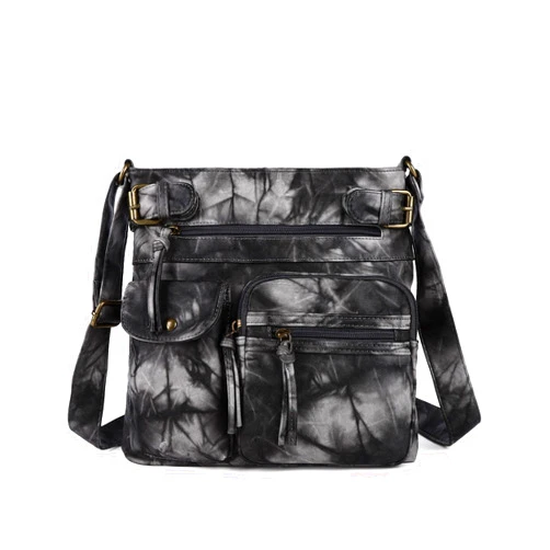Angel Kiss Crossbody Bags for Women Washed Leather Shoulder Bags Multi Pocket Soft Hobo Purses and Medium Handbags