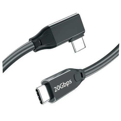 Grtoeud 10FT USB C 3.2 Gen2x2 Cable 100W 20Gbps 90 Degree Right Angle USB C to USB C 3.2 Cable with E-Marker, 4K@60Hz Video Output Cord for Thunderbolt 4/3, iMac, MacBook, iPad Pro, Oculus Link, Laptop(Black)